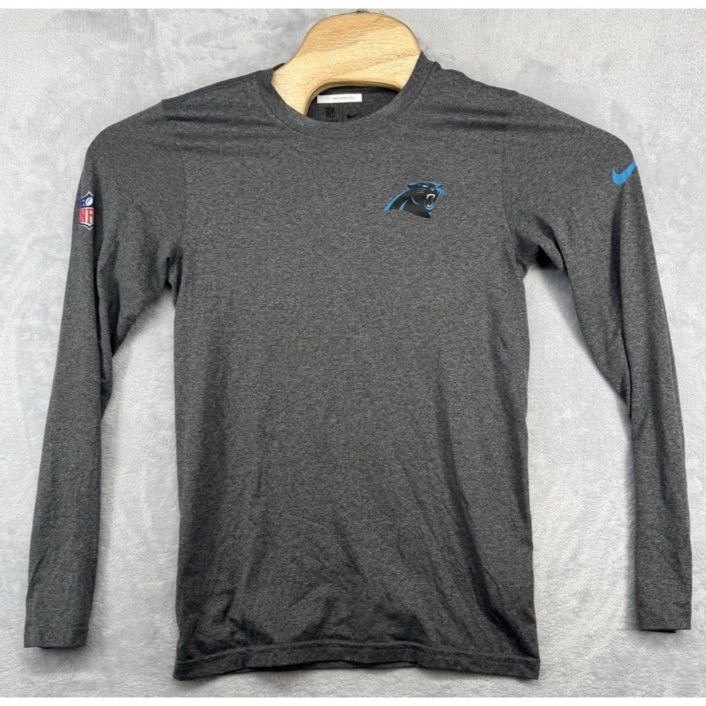 Nike On Field Carolina Panthers Gray Long Sleeve T-Shirt NFL Men's Size XS